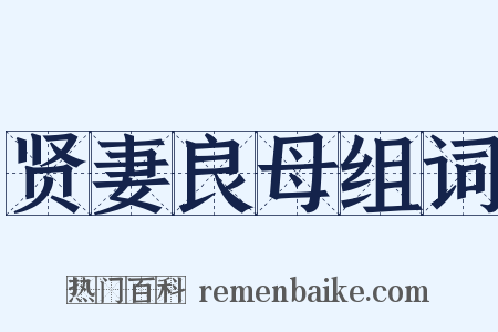贤妻良母组词是什么意思的图片